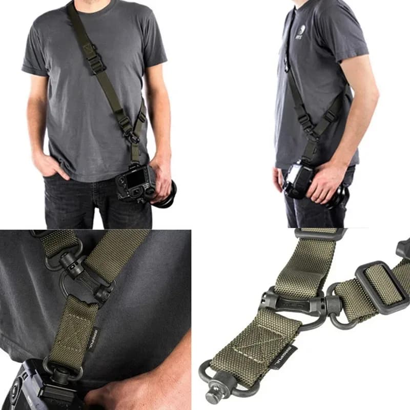 Bretelle réglable MS4 pour fusil - Sangle tactique nylon à 2 points pour chasse et pêche