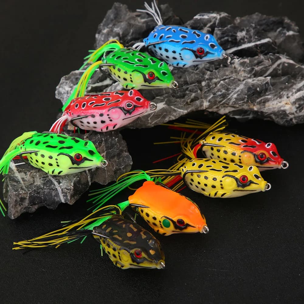 Leurre grenouille top water 5g-17.5g - Appât plastique avec yeux 3D pour pêche en surface des carnassiers