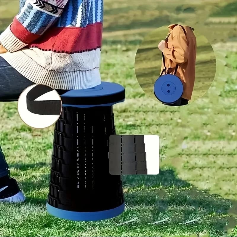 Tabouret pliant camping 226kg capacité - Siège réglable avec poignées pour pêche randonnée et pique-nique