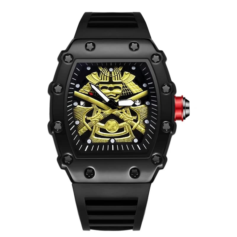 Montre sport homme étanche luminescente silicone - Cadran explosif tonneau avec calendrier