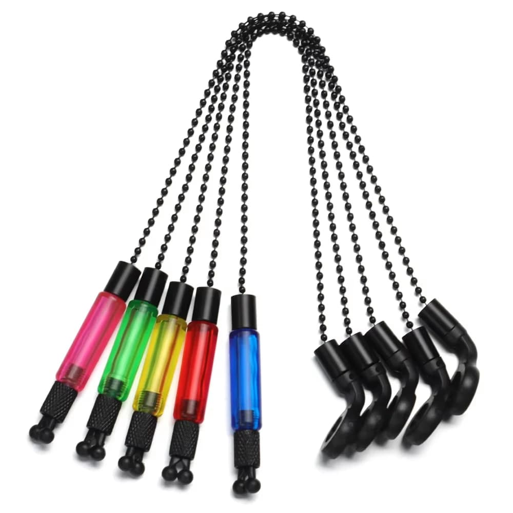 Alarme de touche pêche carpe avec hangers bobbins swingers indicateurs chaîne acier 4 couleurs
