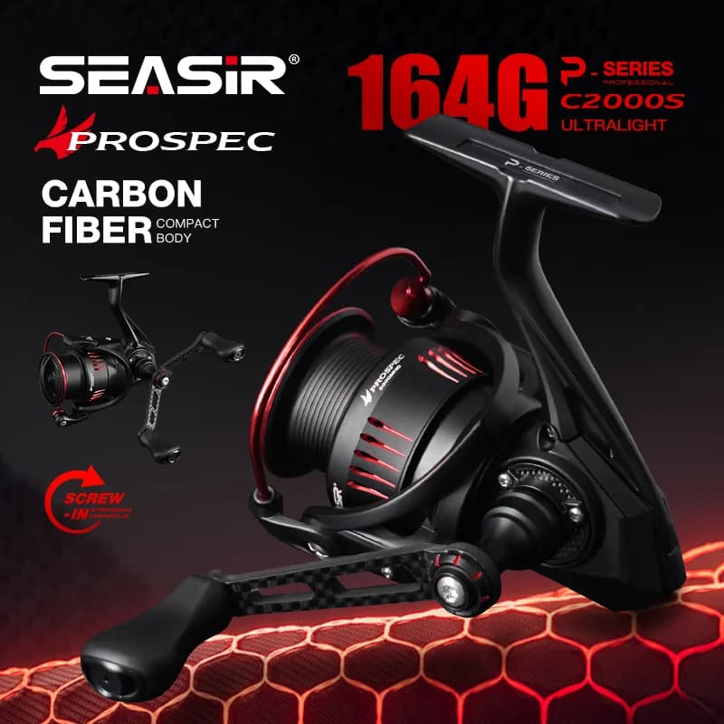 Moulinet carbone Seasir P-Series Prospec 9KG drag 8+1BB - Pêche sportive haut de gamme