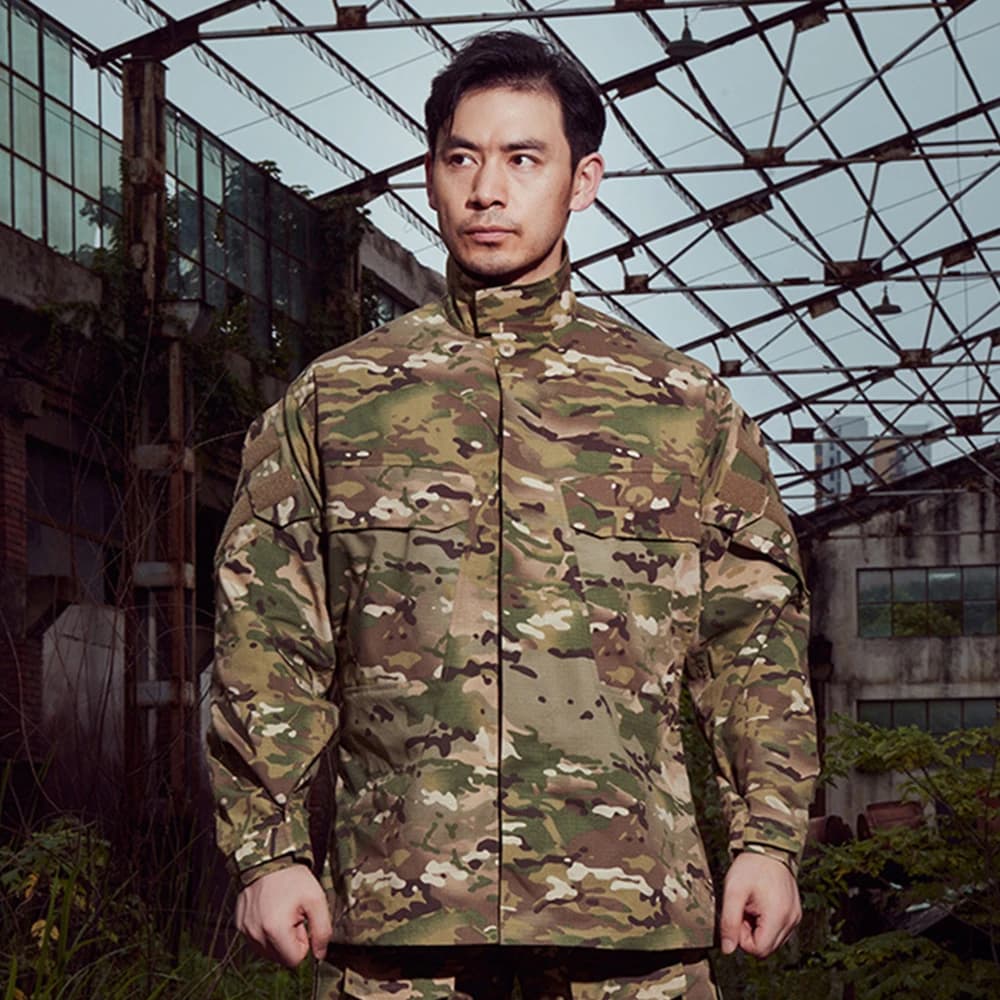 Veste camouflage combat tactique homme - Uniforme pêche extérieure manches longues coupe-vent
