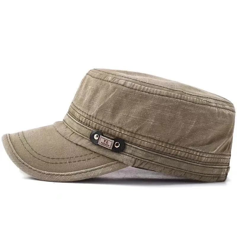 Casquette militaire coton pêche réglable - Style rétro armée pêcheur outdoor homme femme