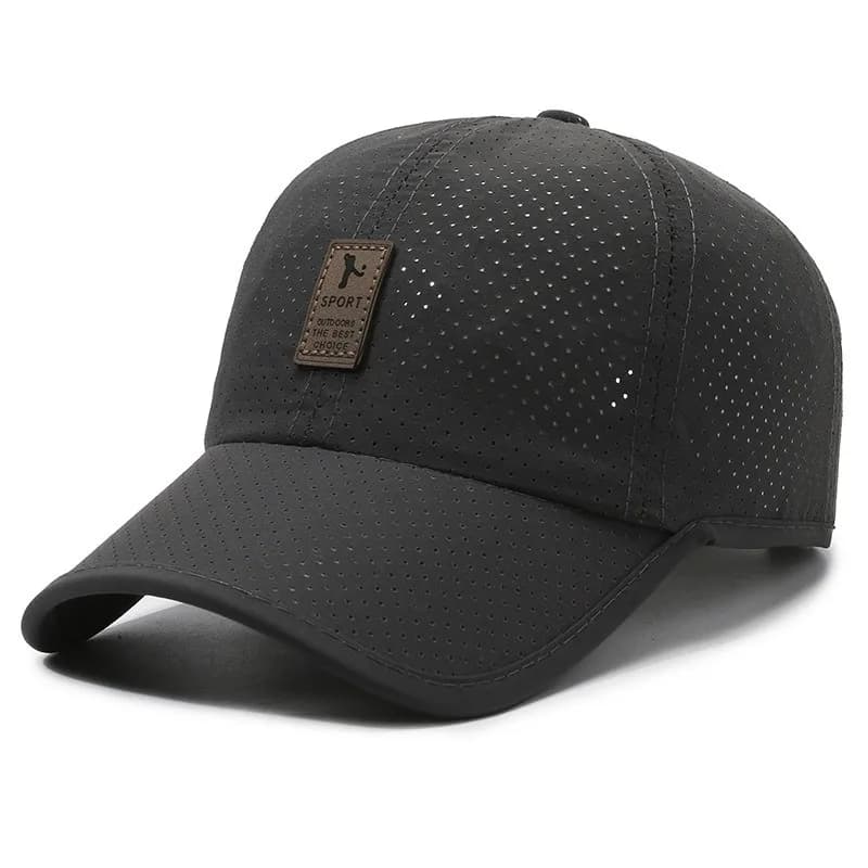 Casquette mesh homme séchage rapide pêche printemps été noir sport snapback respirante