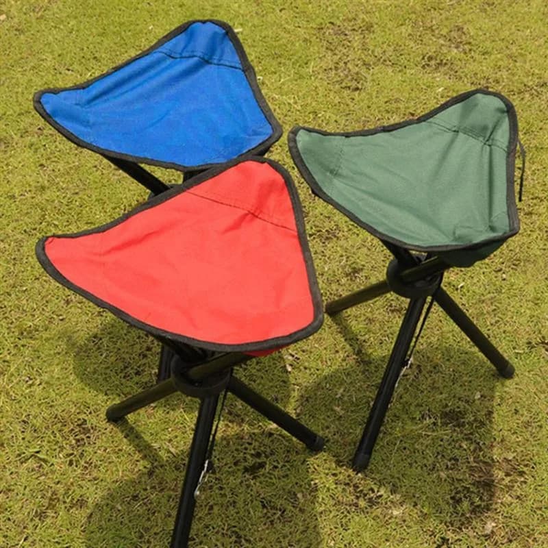 Tabouret pliant 3 pieds portable pêche - Siège léger camping voyage avec accessoires de pêche