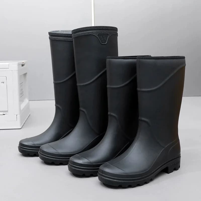 Bottes de travail homme hautes en caoutchouc imperméables antidérapantes pour chantier et protection