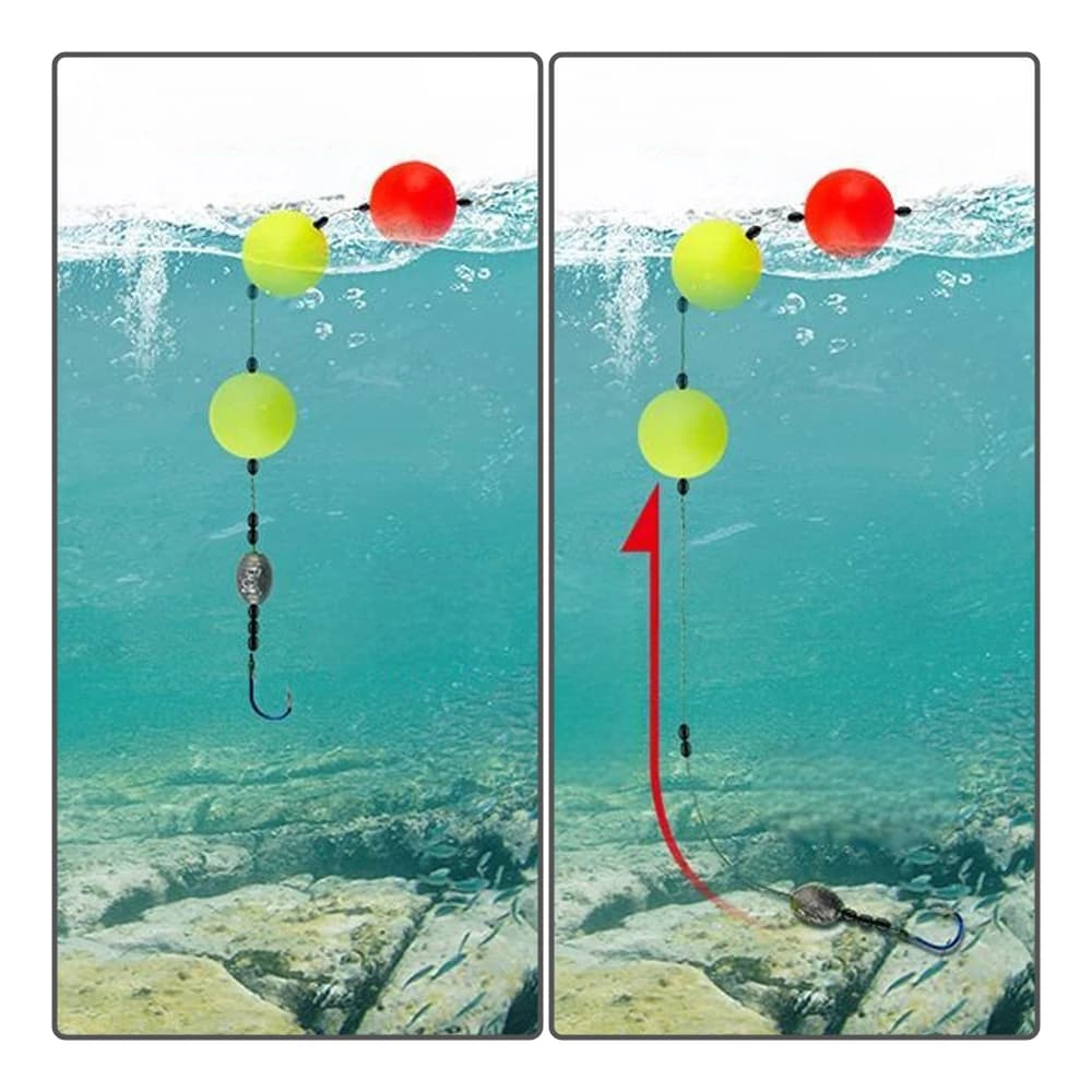 Boule flottante pêche EPS 1# à 10# brillante colorée, flotteur sphérique modifié appât visuel