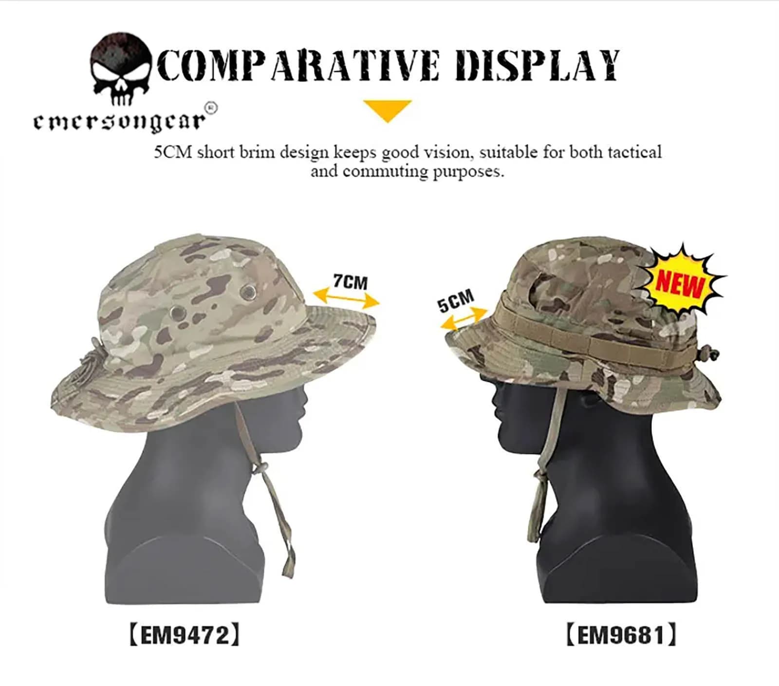 Chapeau boonie tactique courte visière camouflage pêche chasse randonnée été