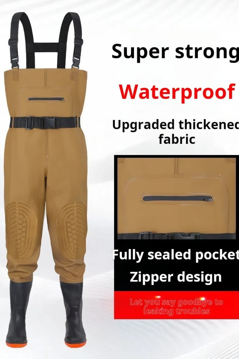Pantalon de pêche waders intégrés bottes, imperméable professionnel résistant aux fissures, coupe 3D