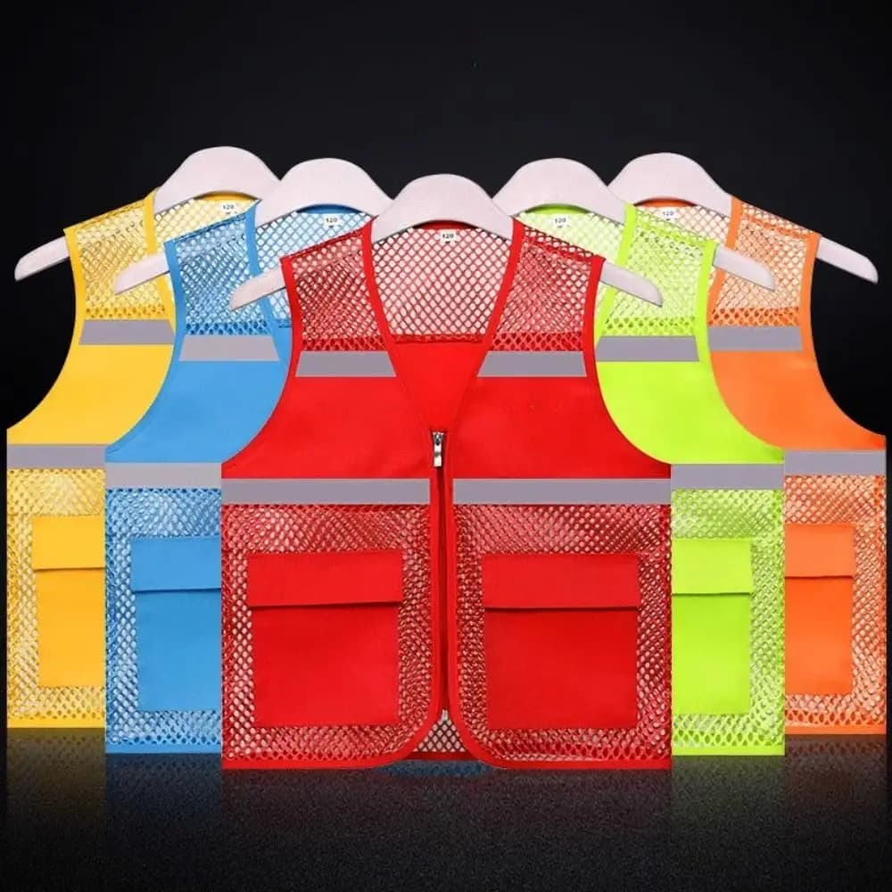 Gilet de running haute visibilité multicolore - Veste de sécurité respirante pour pêche sportive et outdoor