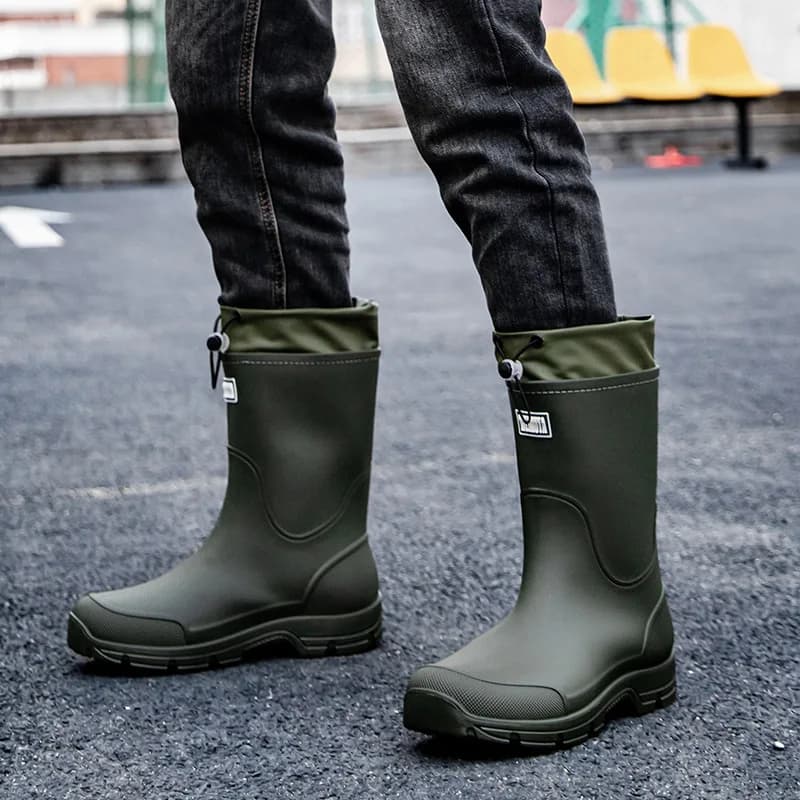Bottes pluie unisex pêche outdoor semelle épaisse antidérapante lavage voiture cuisine