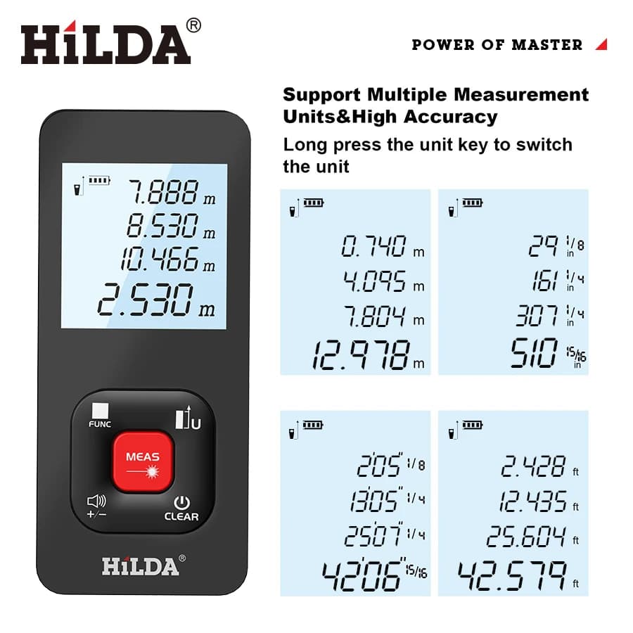 Télémètre laser HILDA 120M/100M/50M - Outil professionnel pour pêche et construction
