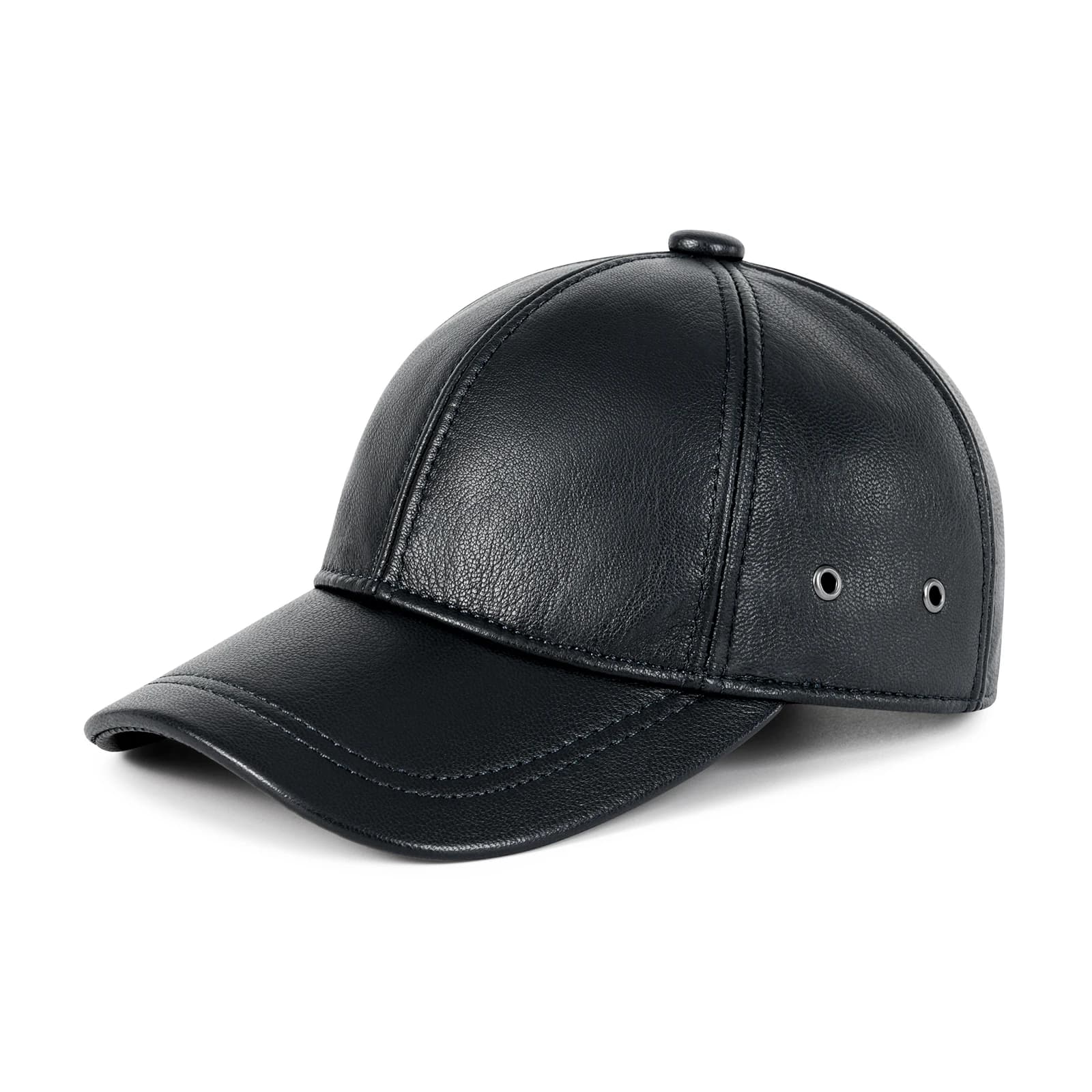 Casquette pêche hiver cuir véritable - Baseball cap réglable homme chasse conduite fashion