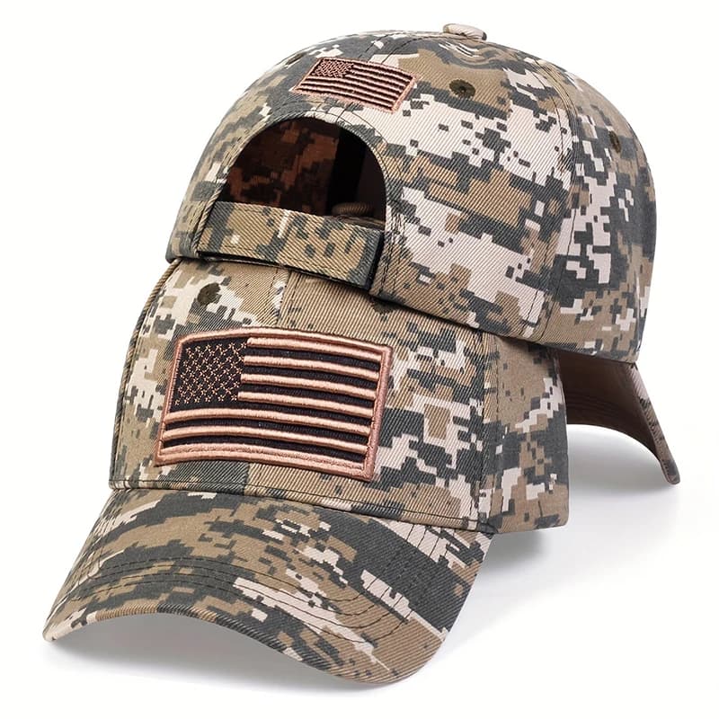 Casquette baseball drapeau US brodée unisexe pour pêche protection solaire printemps automne