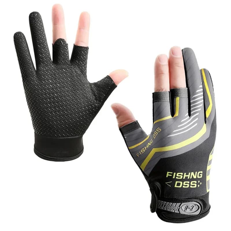 Gants pêche été 3 doigts légers respirants anti-UV pour hommes protection solaire et anti-dérapante
