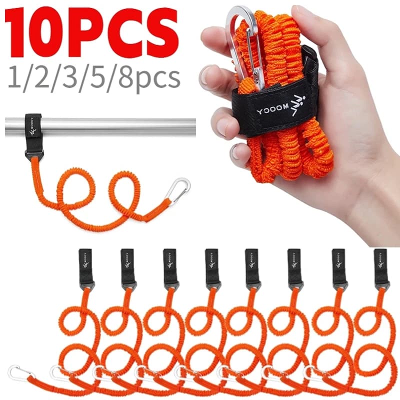 Laisse élastique réglable pour pagaie de kayak - Sécurité anti-perte pour canne à pêche et accessoires
