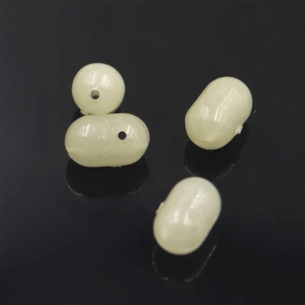 Perles de pêche MNFT 100PCS transparentes ovales à double trou pour montage Sabiki et connecteurs 3 voies
