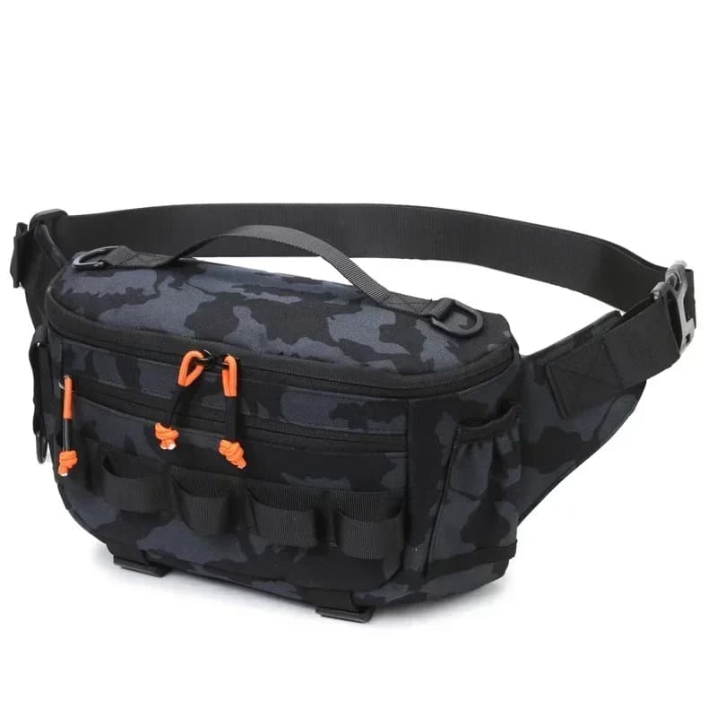 Sac banane pêche tactique étanche avec poches MOLLE pour leurres et accessoires de pêche sportive