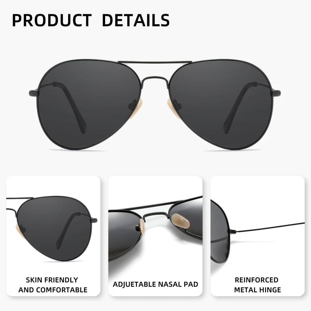 Lunettes de soleil pilote mode pêche - Léger polarisé UV400 pour conduite hommes femmes