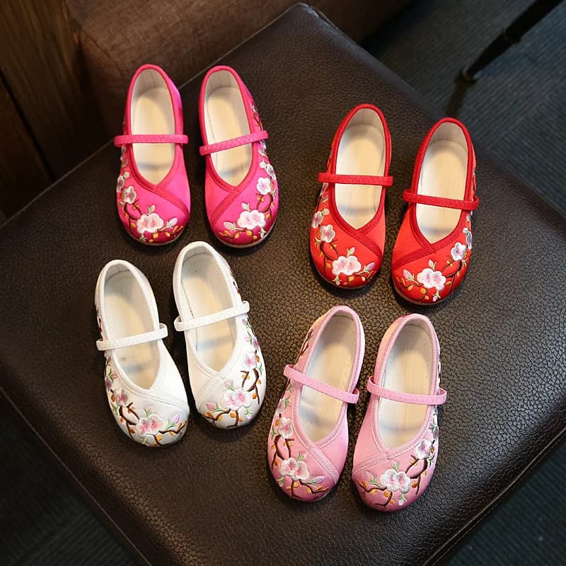 Chaussures hanfu filles style chinois ethnique brodées princesse déguisement traditionnel
