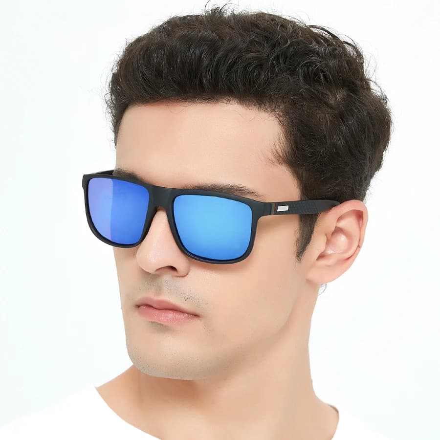 Lunettes de pêche carrées légères - Conduite et pêche - Protection UV400 colorée pour homme et femme