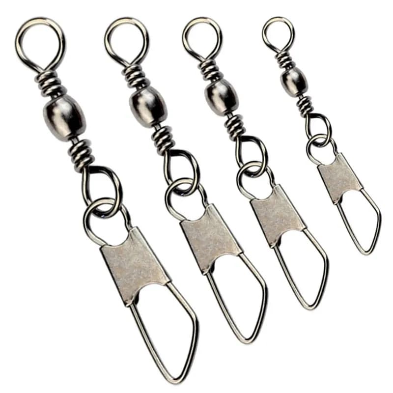 Lot de 50 émerillons à roulement à billes - Connecteurs rapides pour leurres et montages