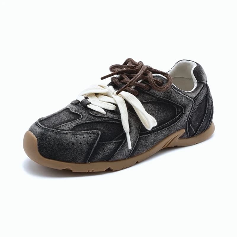 Sneakers femme cuir véritable rétro allemand fourrure hiver plats casual pour pêche confort