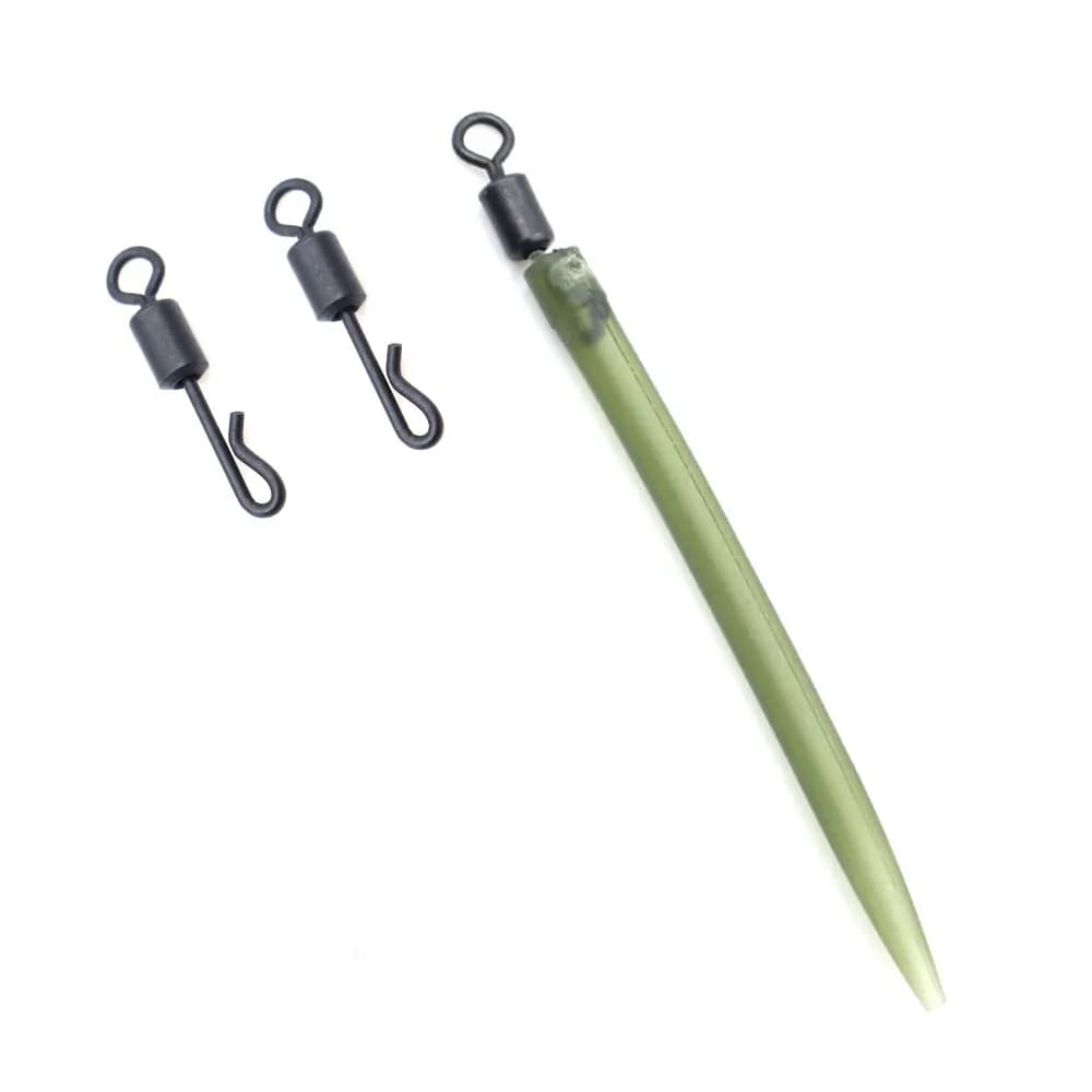 Émerillons pour montage carpe cheveu avec manchons connecteurs accessoires terminal tackle changement rapide