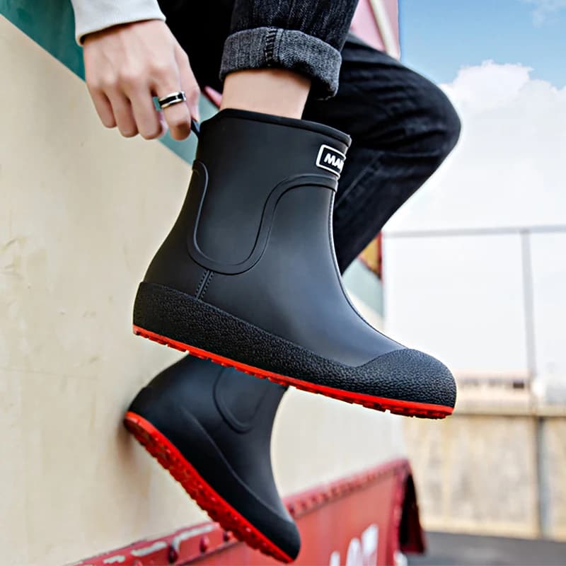Bottes pluie mi-mollet été hiver homme femme imperméables anti-dérapage toutes saisons pêche