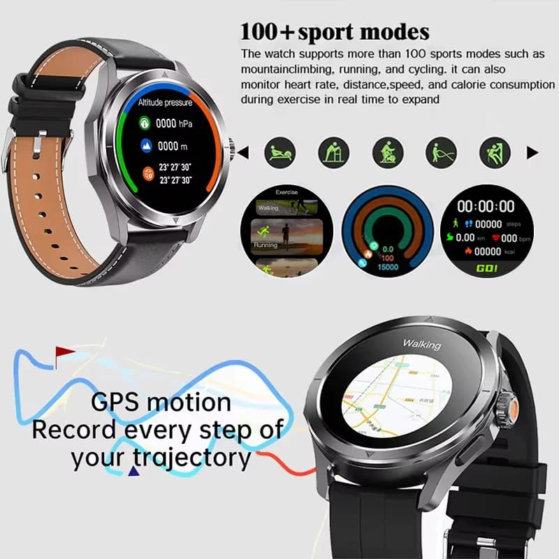 Smartwatch S4 Ultra Original AMOLED NFC GPS boussole fréquence cardiaque étanche appels Bluetooth montre connectée homme