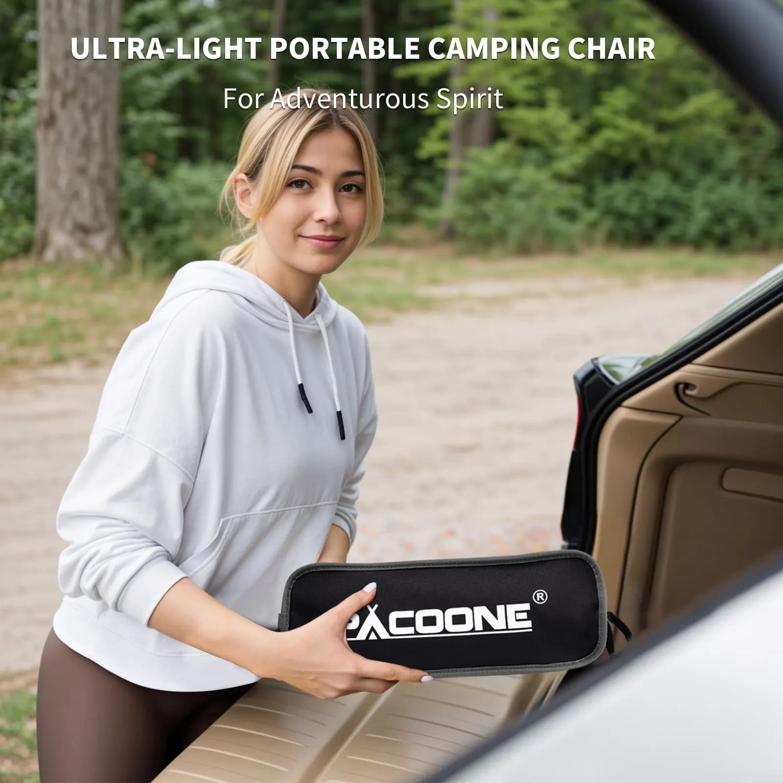 Chaise pliante PACOONE ultralégère aluminium pour pêche, camping, plage et voyage portable