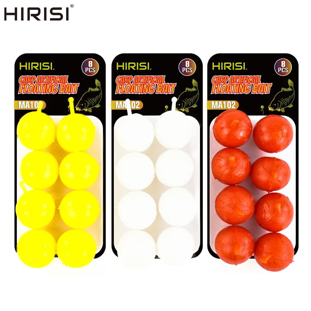 8 boules flottantes aromatisées maïs Hirisi - appâts souples en silicone pour pêche
