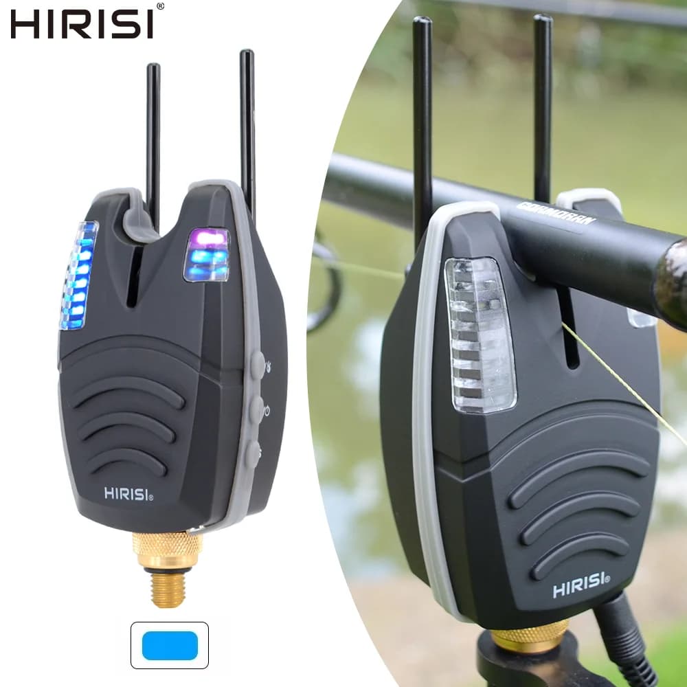Alarme de touche étanche Hirisi B1139 pour pêche à la carpe avec barre anti-accrochage et bande LED roulante