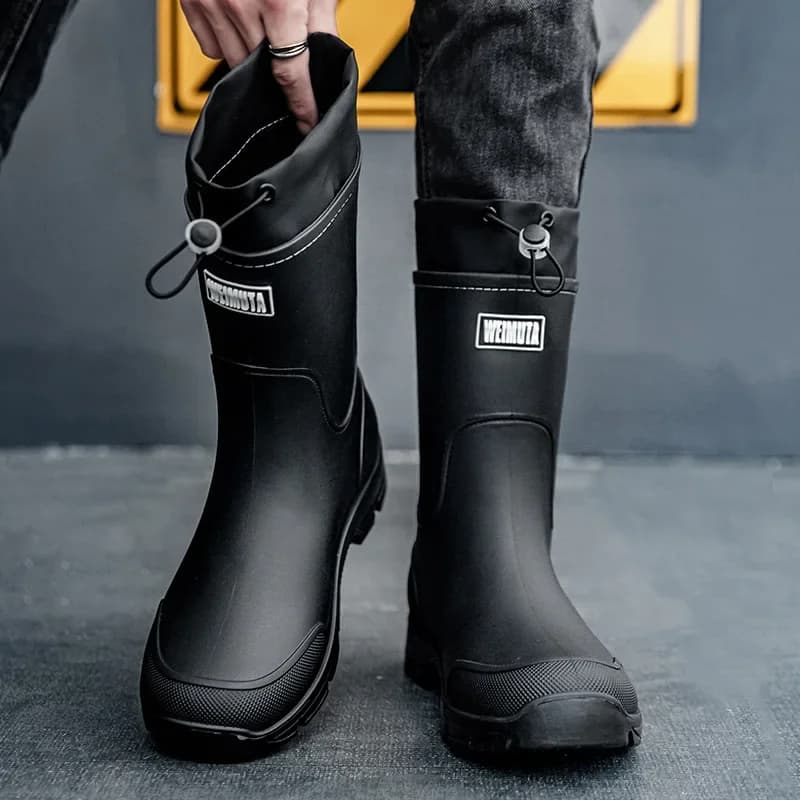 Bottes pêche homme légères étanches anti-dérapantes PVC résistantes semelle EVA confort pêcheur