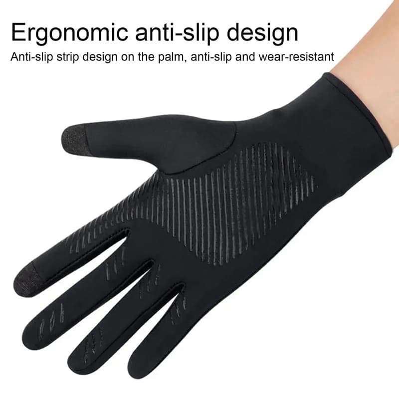 Gants vélo tactiles anti-dérapage pêche protection UV été soie glacée ultra-fins unisexes extérieur