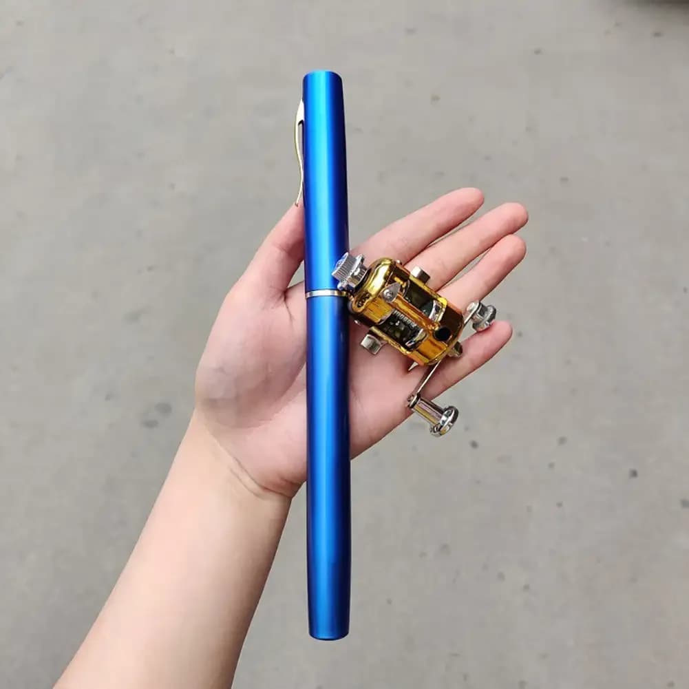 Mini canne télescopique portable 1-1.6m format stylo pliable pour pêche nomade et urgence