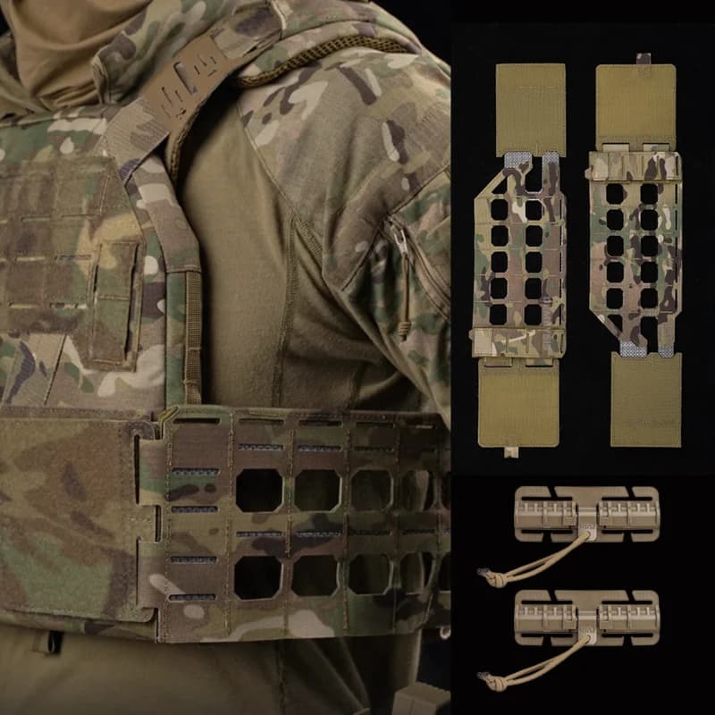 Kit attache plaque gilet pêche tactique MOLLE dégagement rapide équipement chasse ceinture