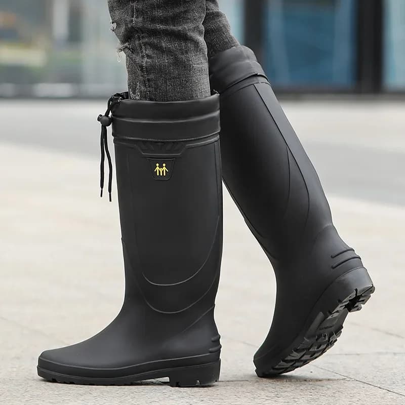 Grandes tailles bottes de pêche hautes semelle épaisse étanches chantier antidérapantes toutes saisons