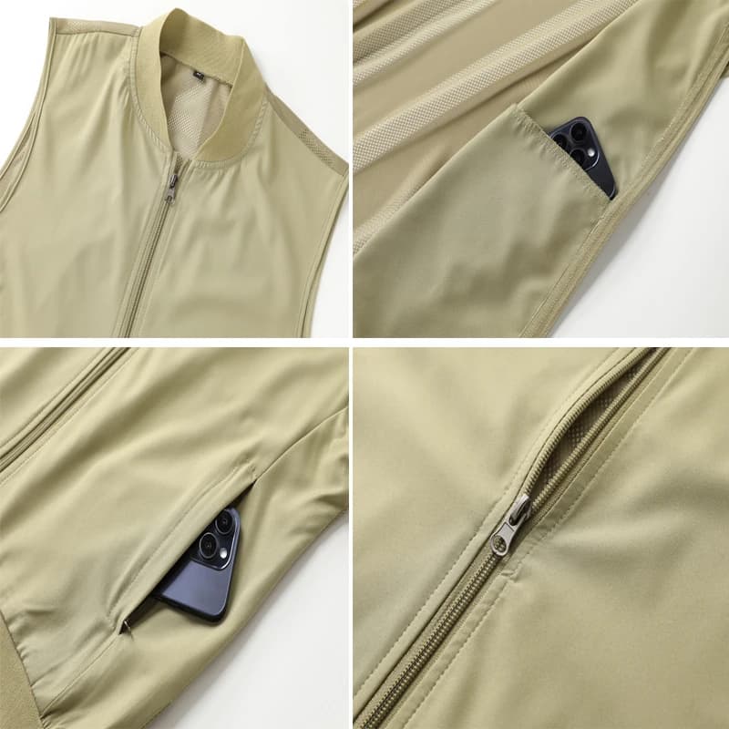 Gilet respirant homme été - Séchage rapide pêche et randonnée - Maille légère - Veste sans manches sport
