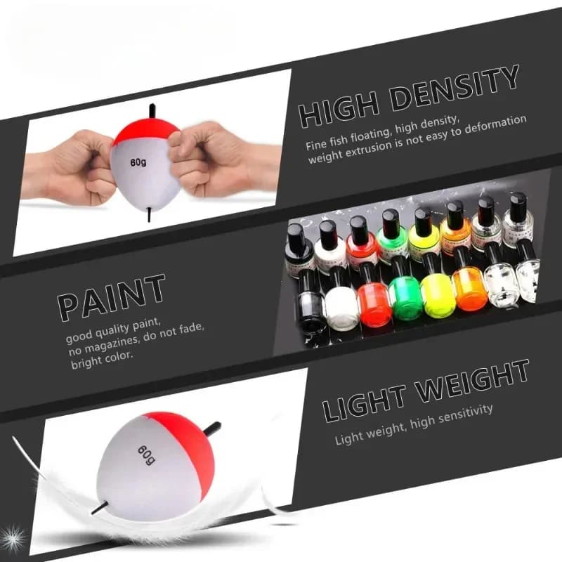 Set flotteurs EVA améliorés 5 pièces 1g à 5g - flotteurs mer et rivière haute visibilité pêche