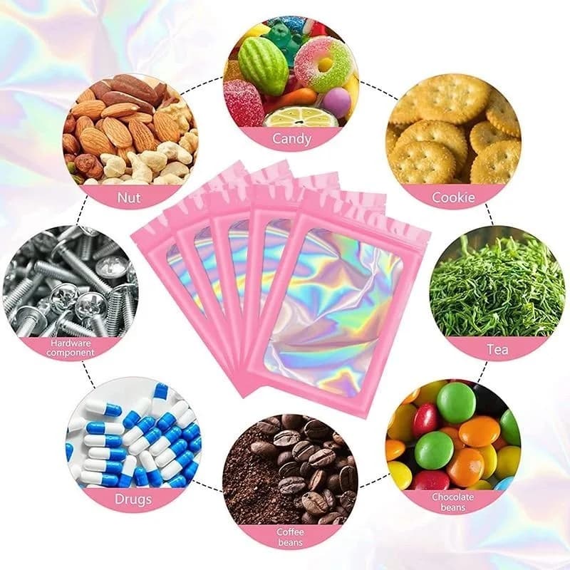 Sachets mylar transparents conservation appâts pêche 50 pièces anti-odeurs refermables étanches