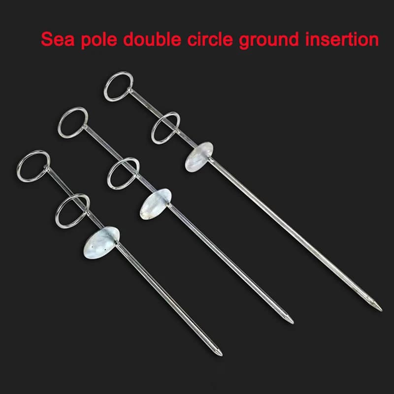 Piquet de sol double cercle pour canne à pêche mer et casting 30cm 37cm 47cm extérieur simple