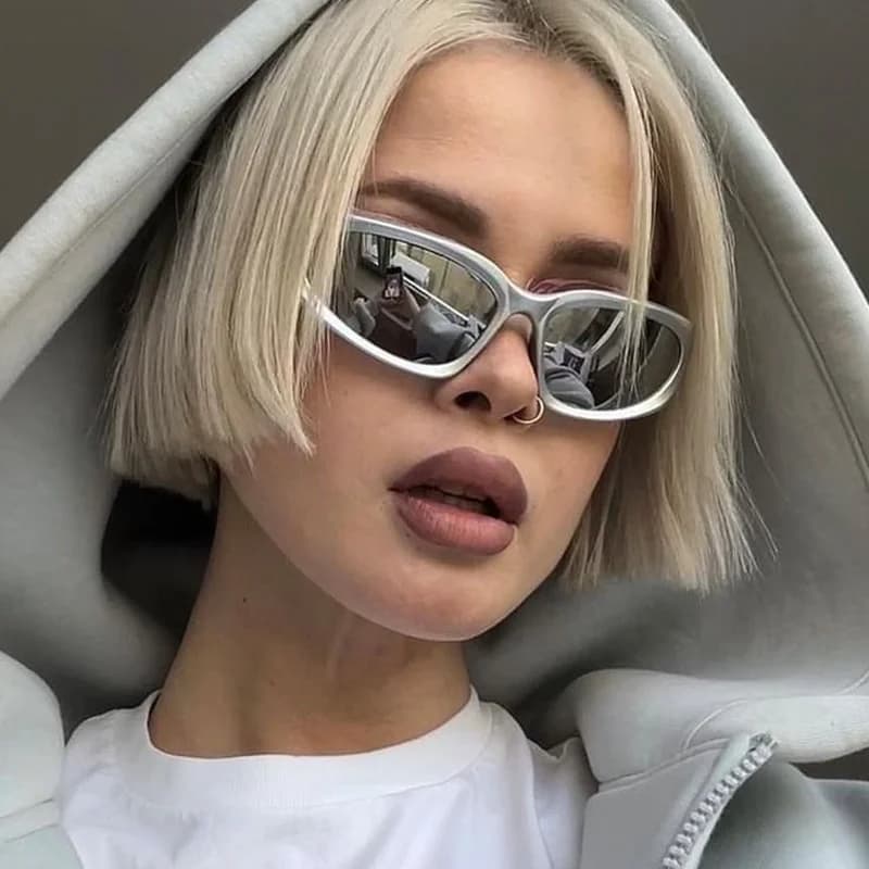 Lunettes de sport punk Y2K pêche - Design luxe vintage UV400 pour hommes et femmes