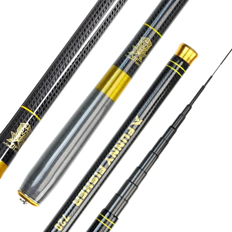 Canne télescopique JOSBY carbone ultralégère 3.6-7.2m pour pêche à la carpe et au feeder