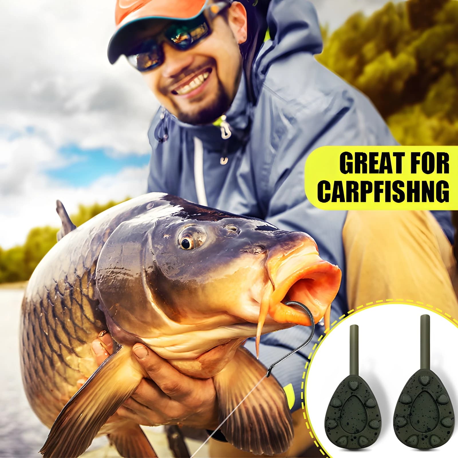 Plombs pêche carpe 1 à 5 pièces 2oz à 4oz style inline - plombs ledger casting pour feeder