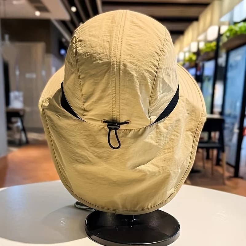 Chapeau de pêche noir en fibre de carbone léger et durable pour randonnée et camping