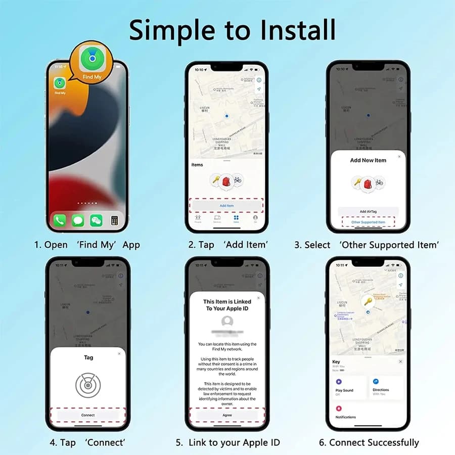 Tracker GPS Smart Tag pour équipement de pêche : localisation bagages, matériel, clés, compatible iPhone Android