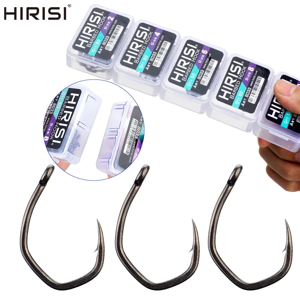 50 hameçons micro-barbelés Hirisi PTFE pour montages fins et pêche discrète des poissons méfiants
