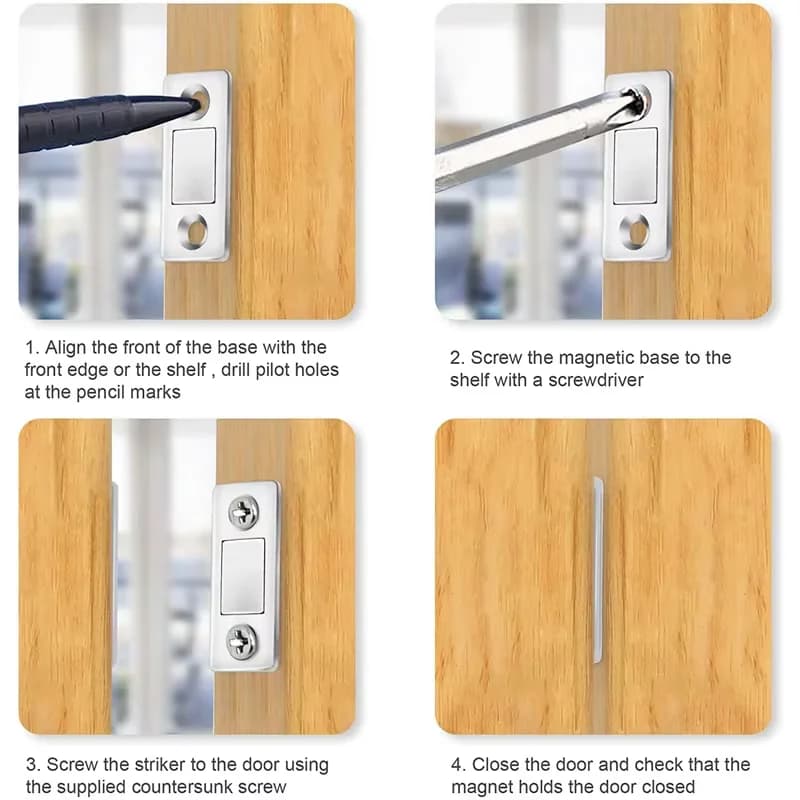 Aimants de fermeture invisibles ultra fins pour portes placards, tiroirs et rangements équipement pêche